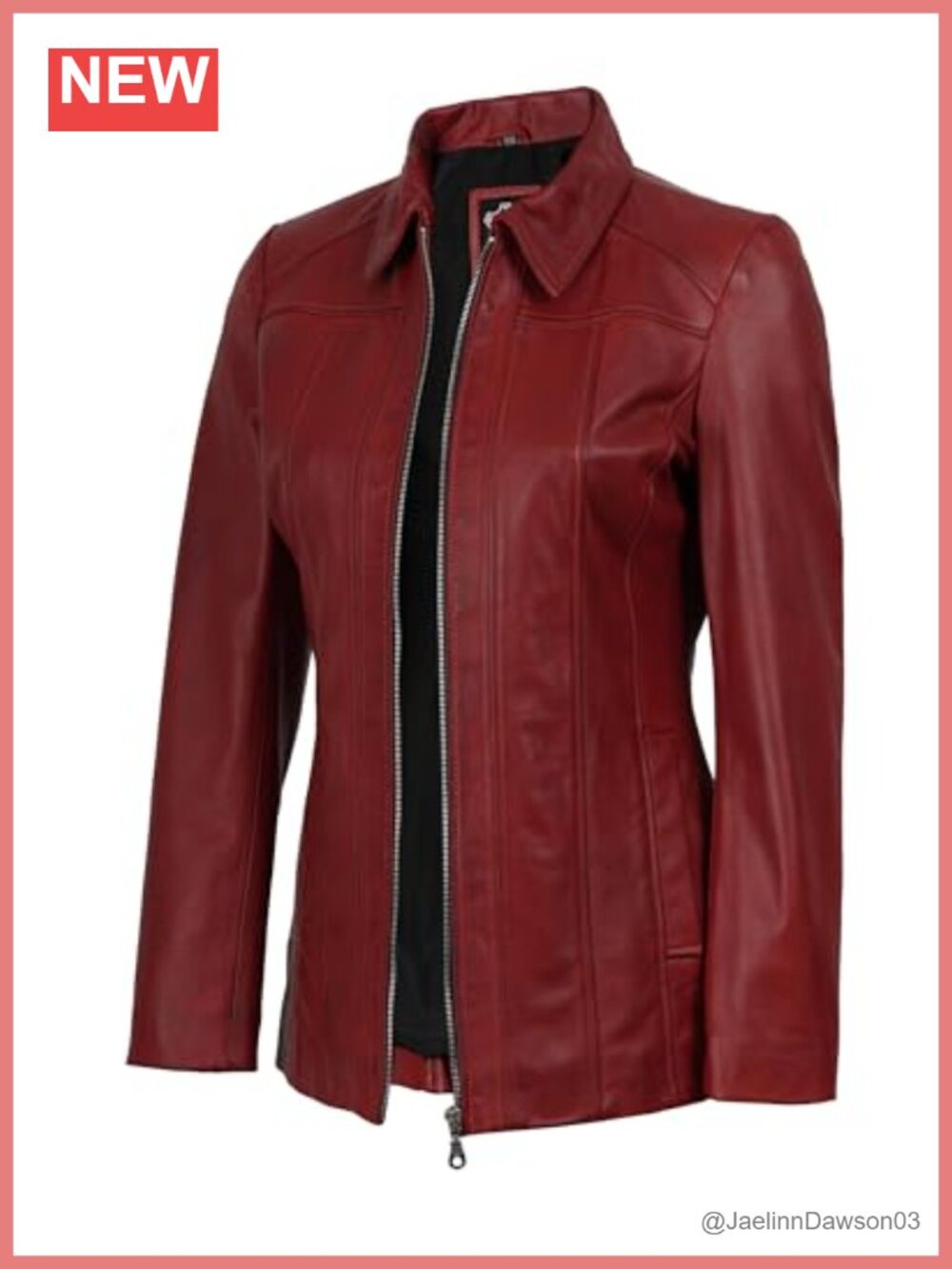 Genuine Lamb's Leather Moto Biker Jacket Full Grain